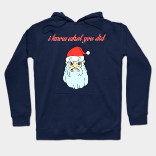 Santa Claus I Know What You Did funny christmas xmas cartoon Hoodie